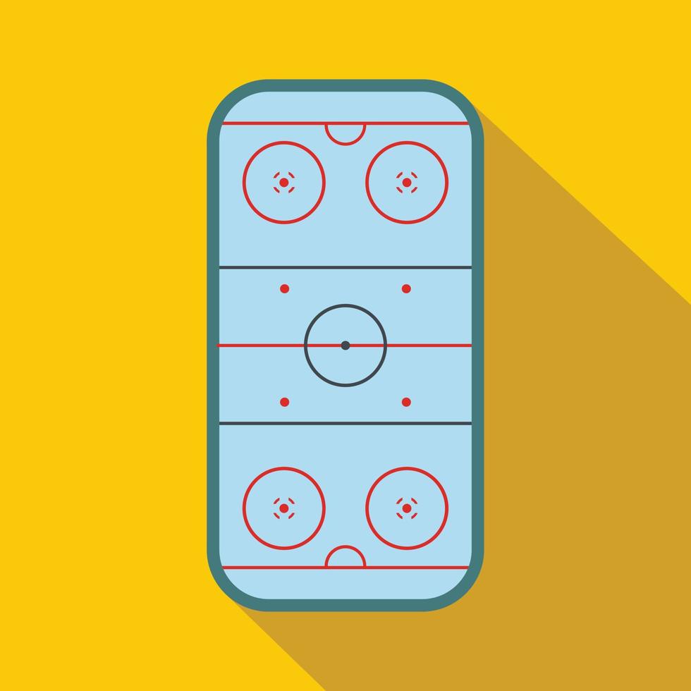 icono plano de la pista de hockey sobre hielo vector