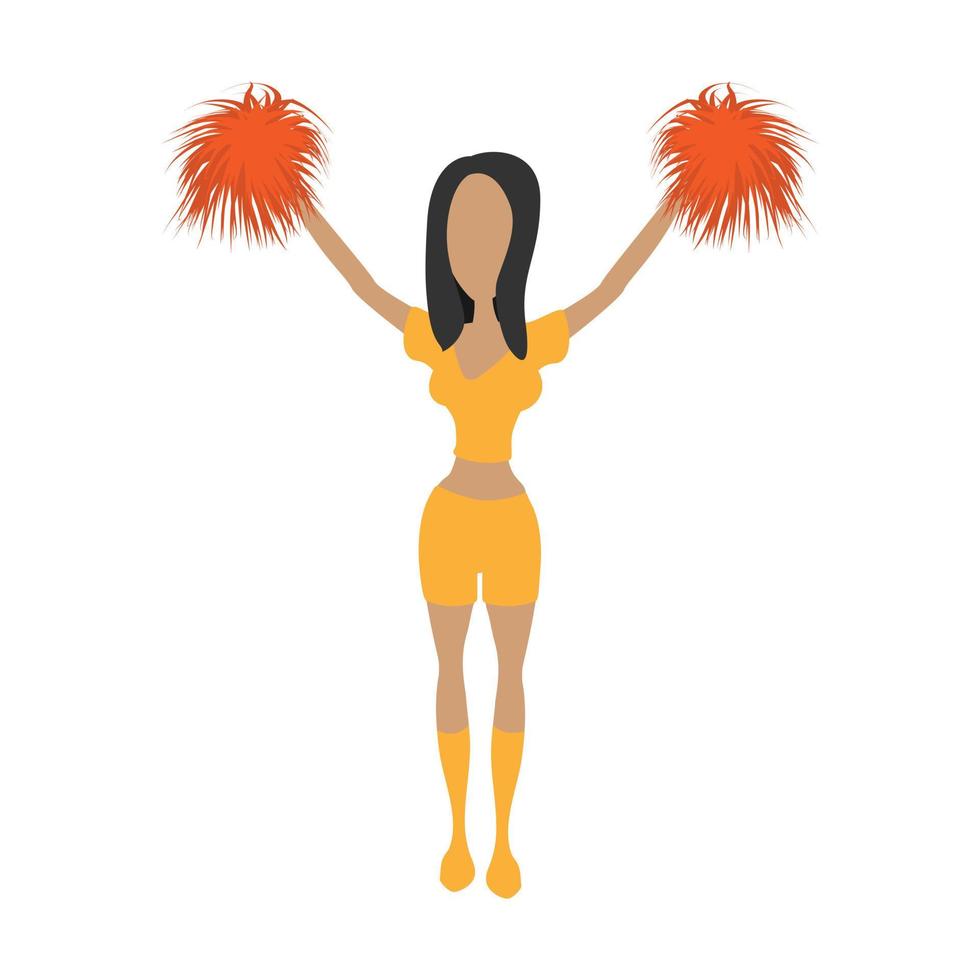 Cheerleader cartoon icon vector