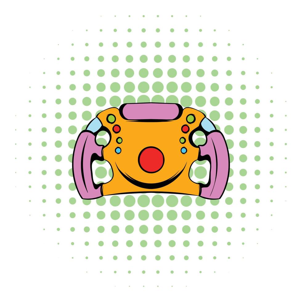 Steering wheel icon, comics style vector