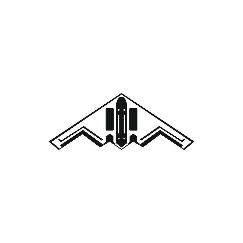 Stealth bomber icon, simple style vector