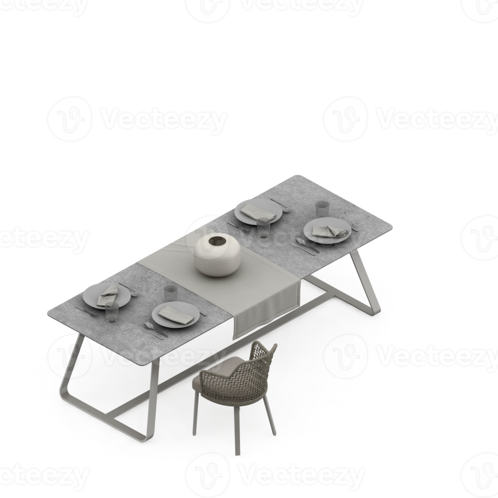 Isometric Table 3D render png