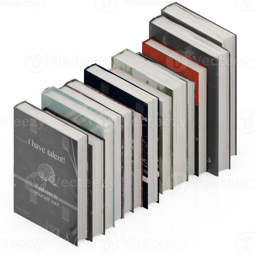 Isometric Books 3D render png