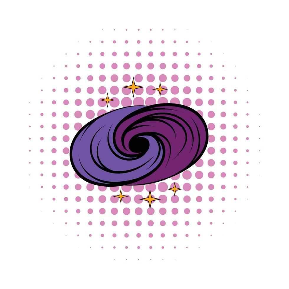 Black hole in space icon, comics style vector