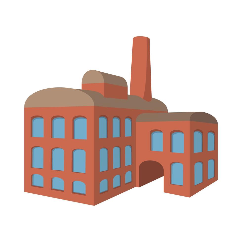 Factory building cartoon icon vector