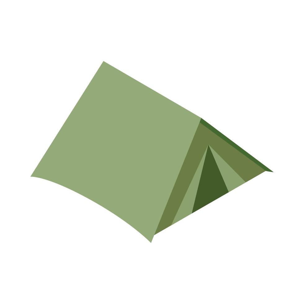 Green tourist dome icon, isometric 3d style vector