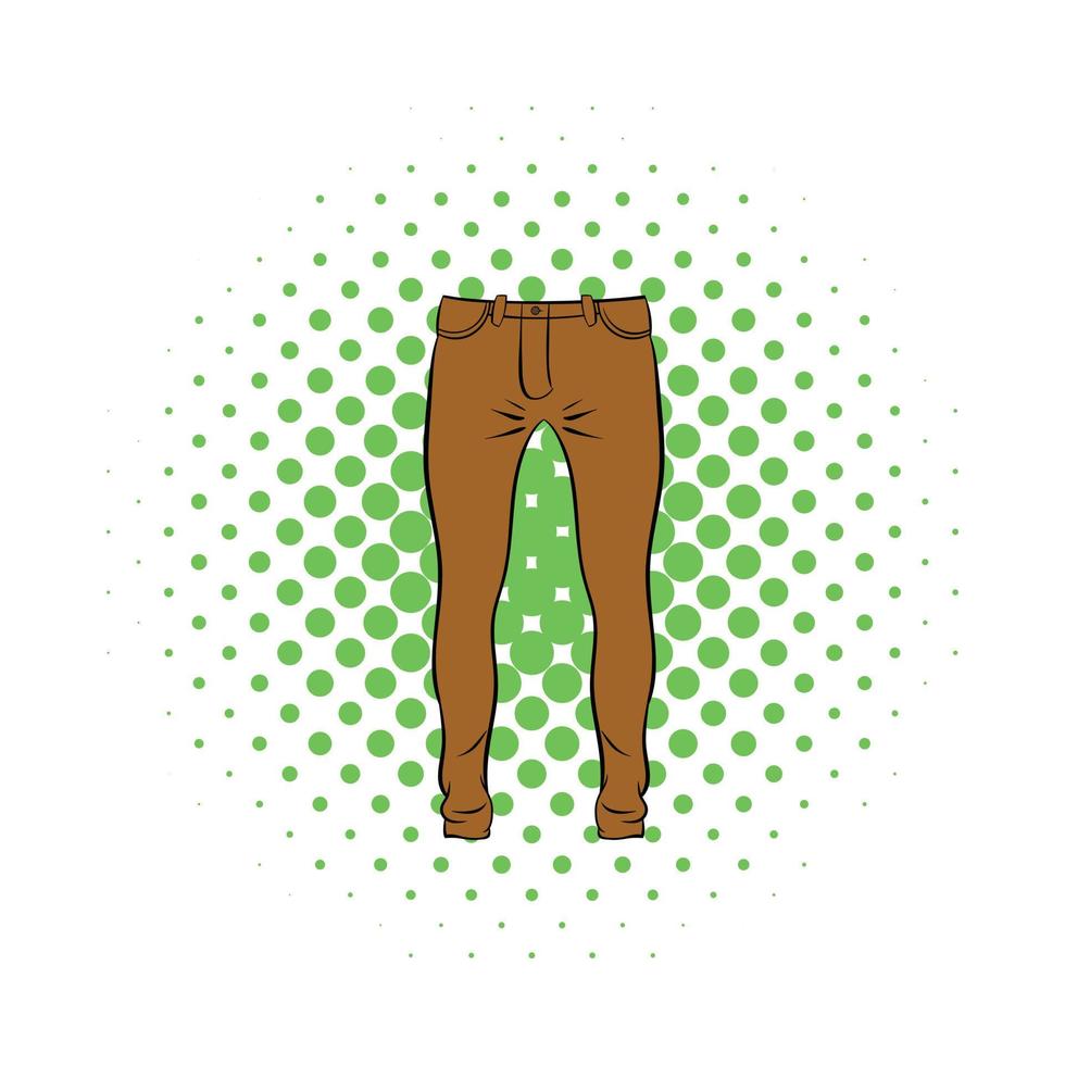 Mens trousers icon, comics style vector