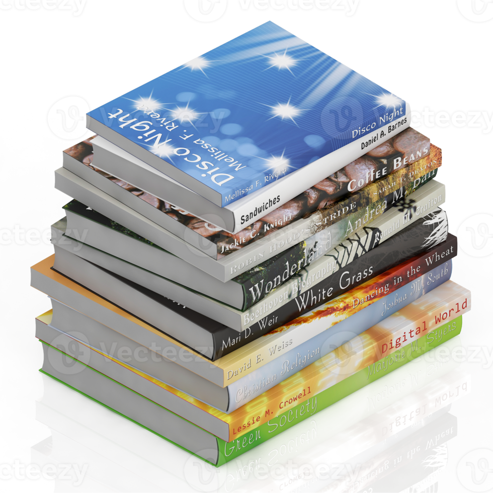 Isometric Books 3D render png