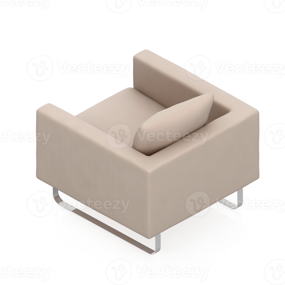 Isometric Armchair Isolated 3D render png