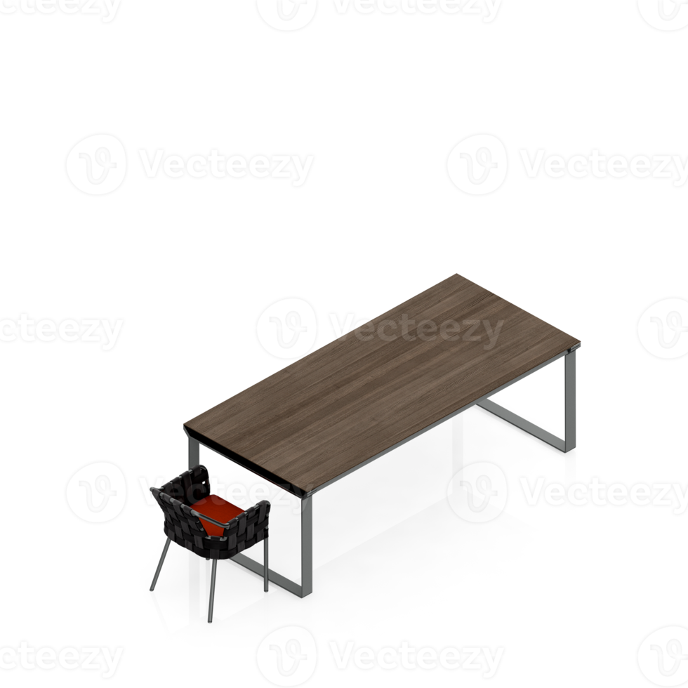 Isometric Table Set 3D render png