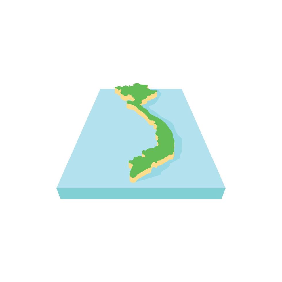 Vietnam map icon, cartoon style vector