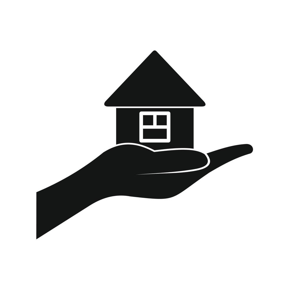 House in hand icon vector