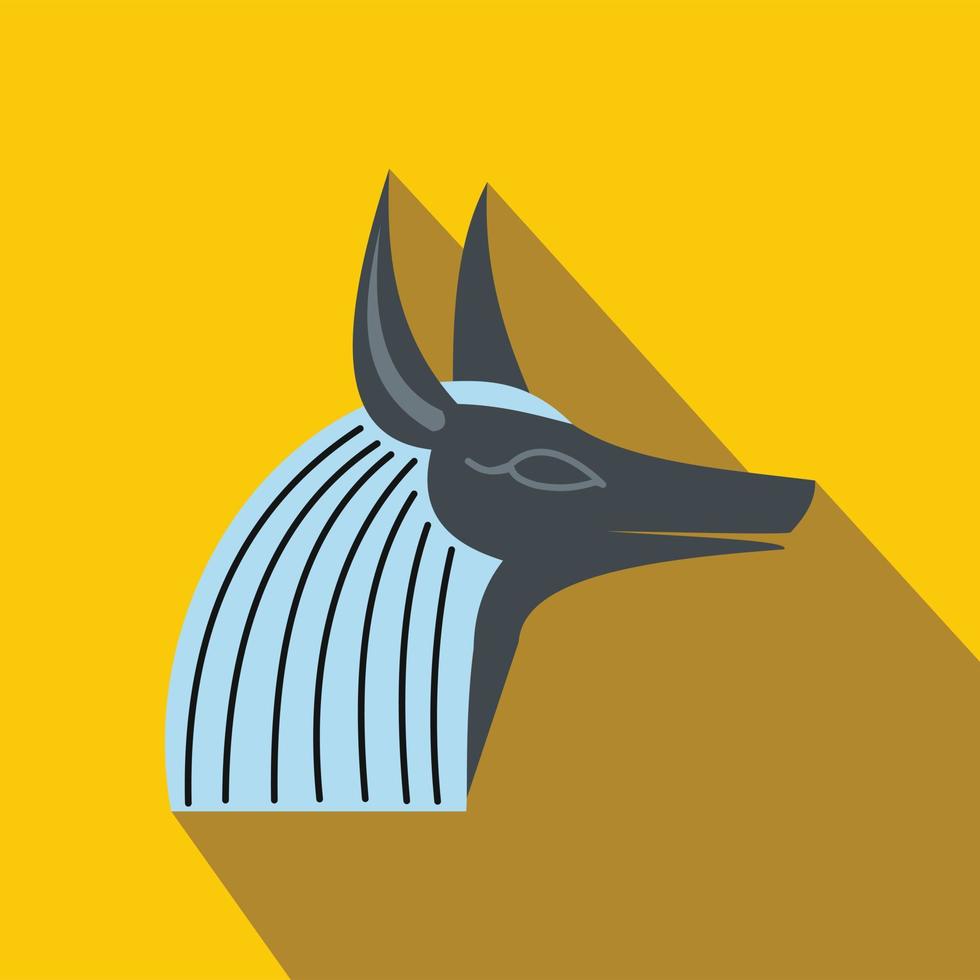 Anubis head icon, flat style vector