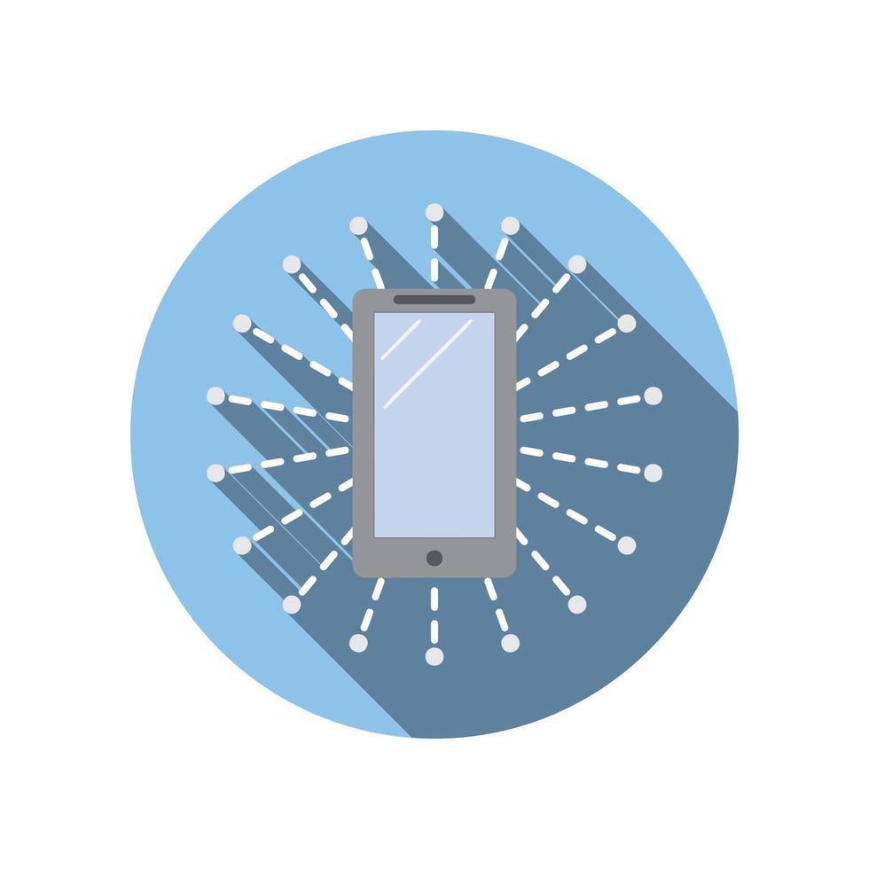 Smartphone surrounded by computer network icon vector
