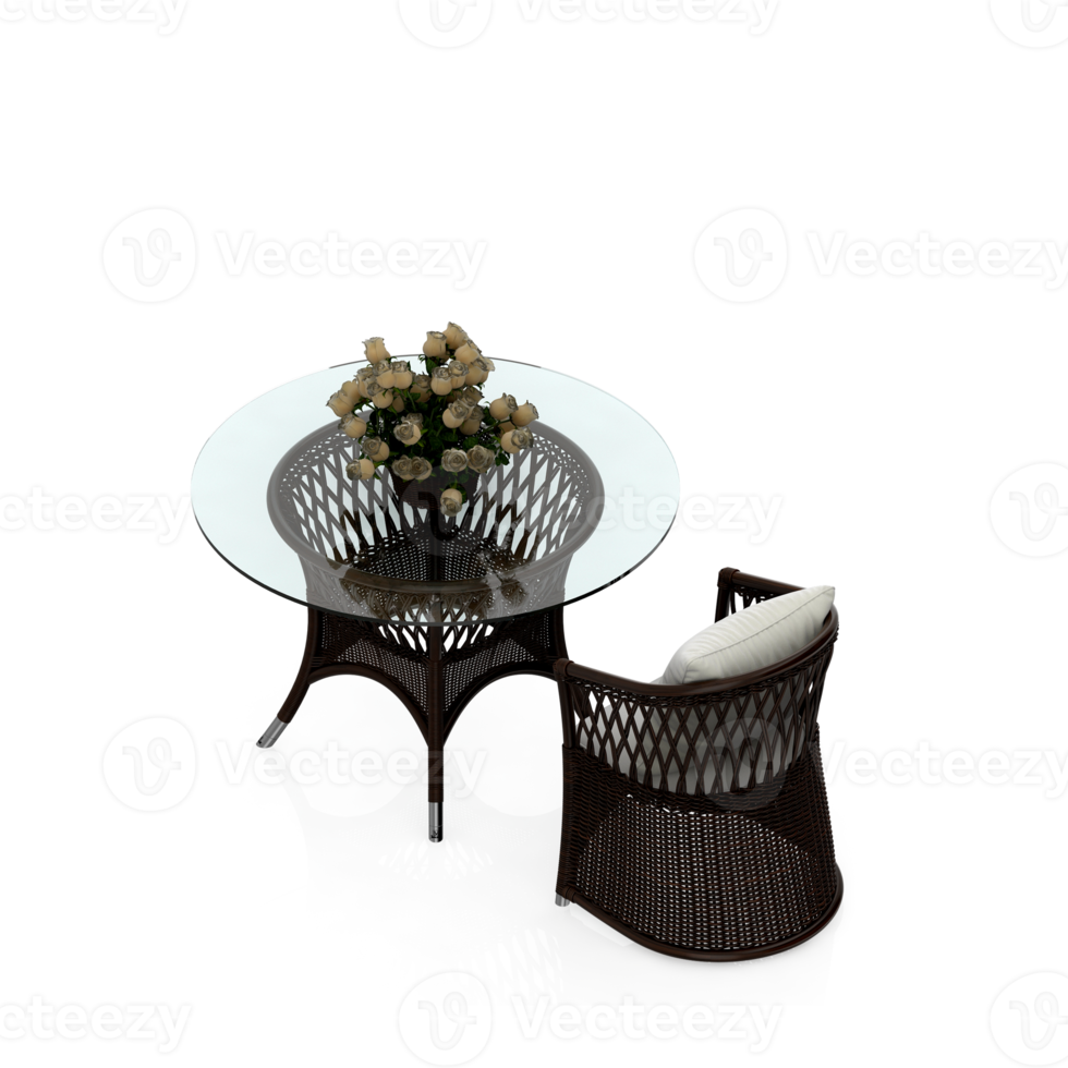 Isometric Chair 3D isolated rendering png