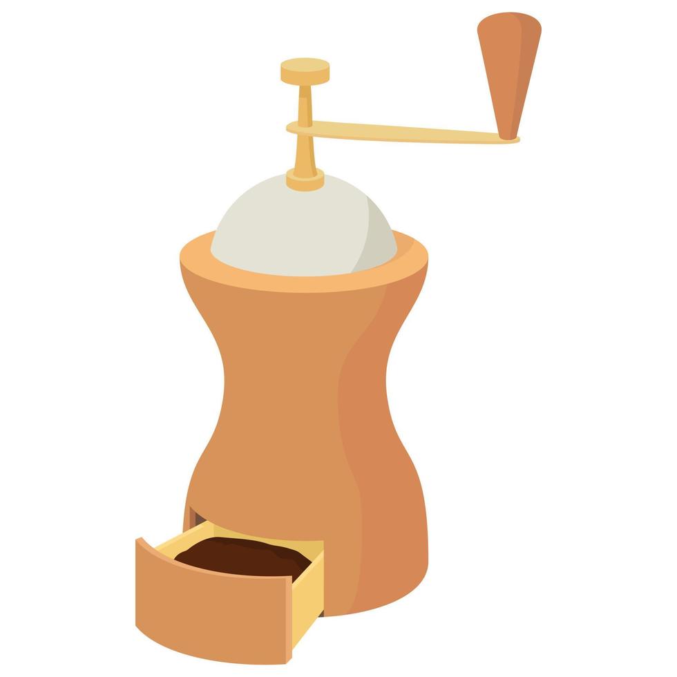 Coffee grinder icon, cartoon style vector