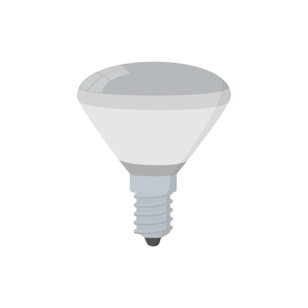 Glowing LED bulb icon, cartoon style vector