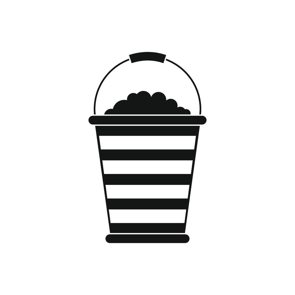 Bucket of turf icon vector