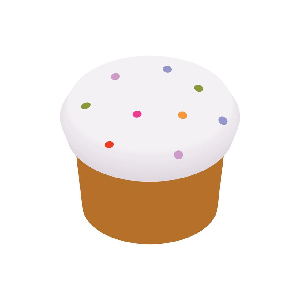 Easter cake glazed with icing and raisins icon vector