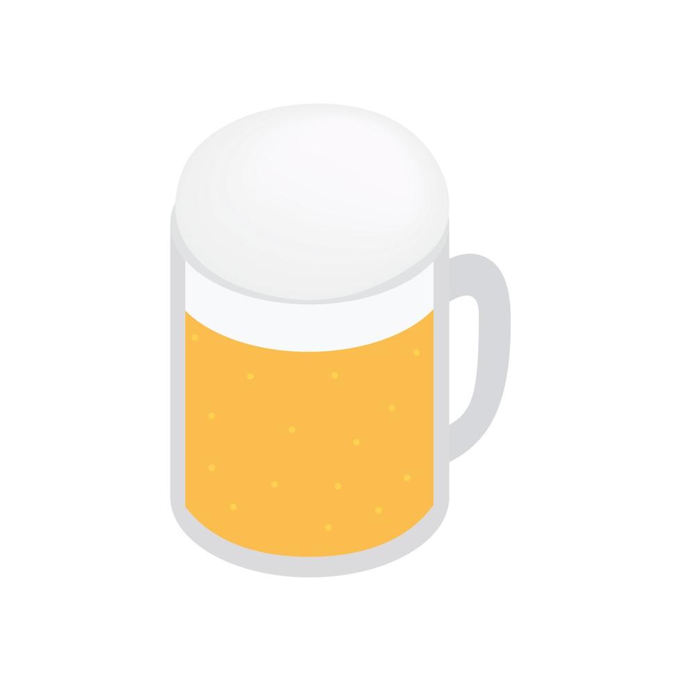 Mug of beer isometric 3d icon vector