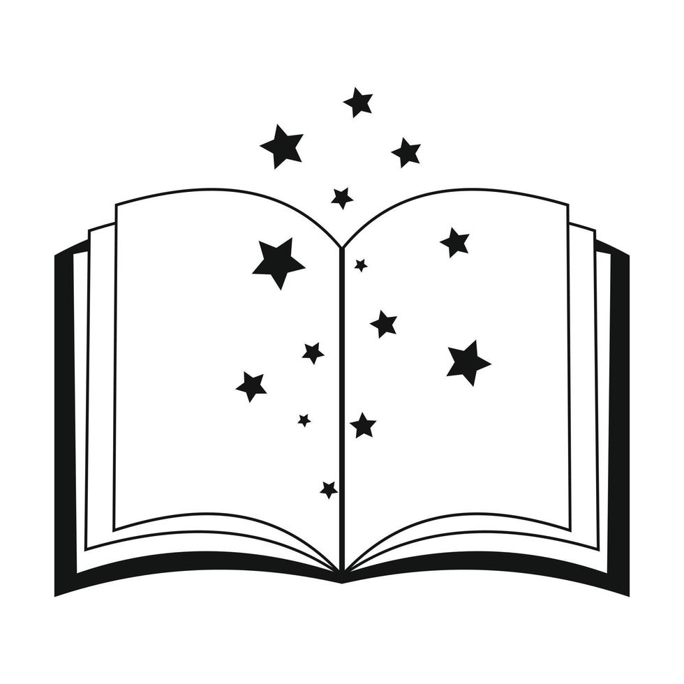 Magic book of spells open vector