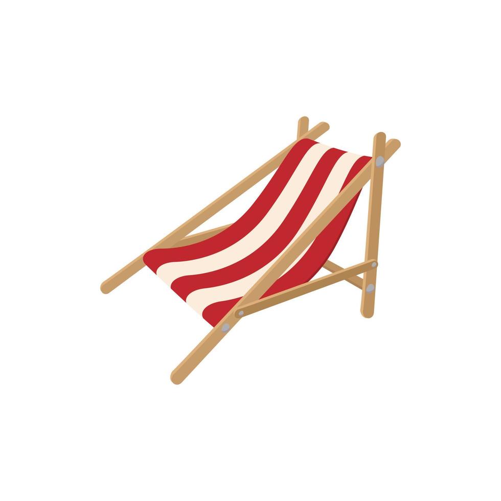 Beach chaise icon, cartoon style vector