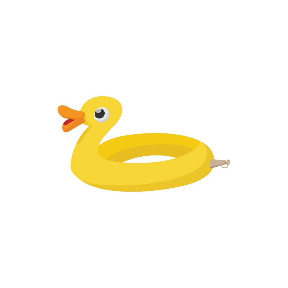 Duck form lifebuoy icon, cartoon style vector