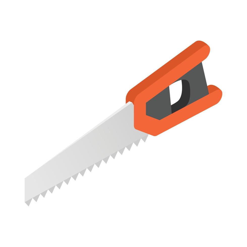 Hand saw icon, isometric 3d style vector