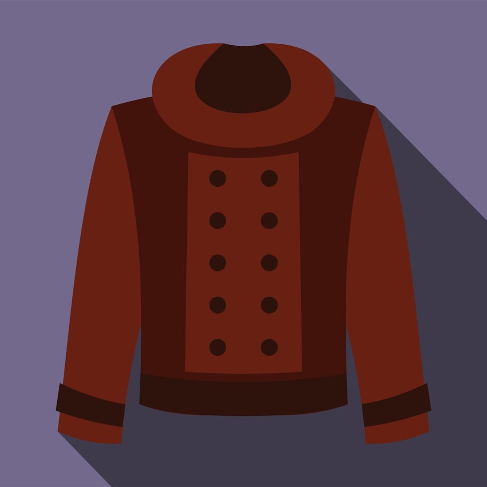 icono de chaqueta femenina, estilo plano vector