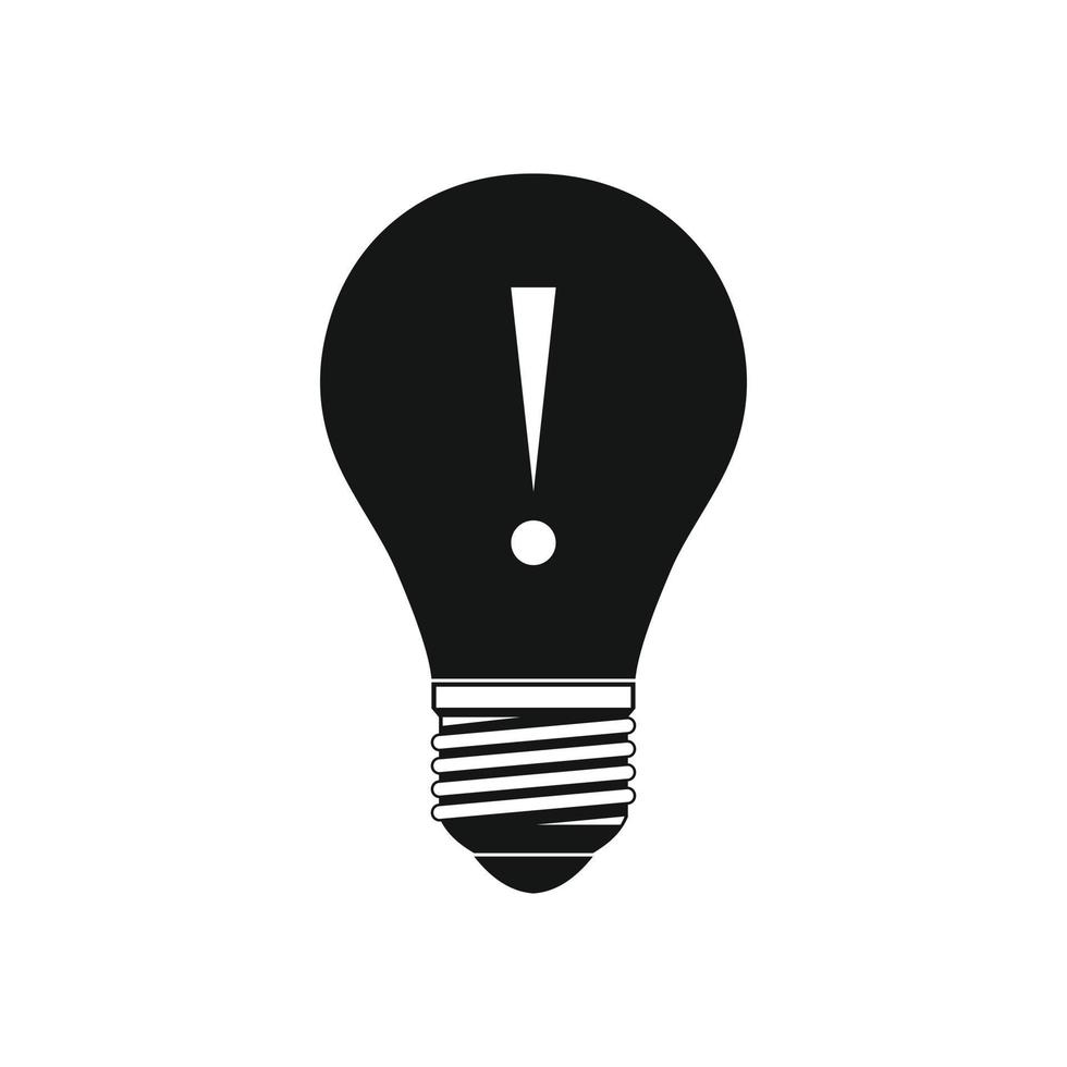 Light bulb with exclamation mark icon vector