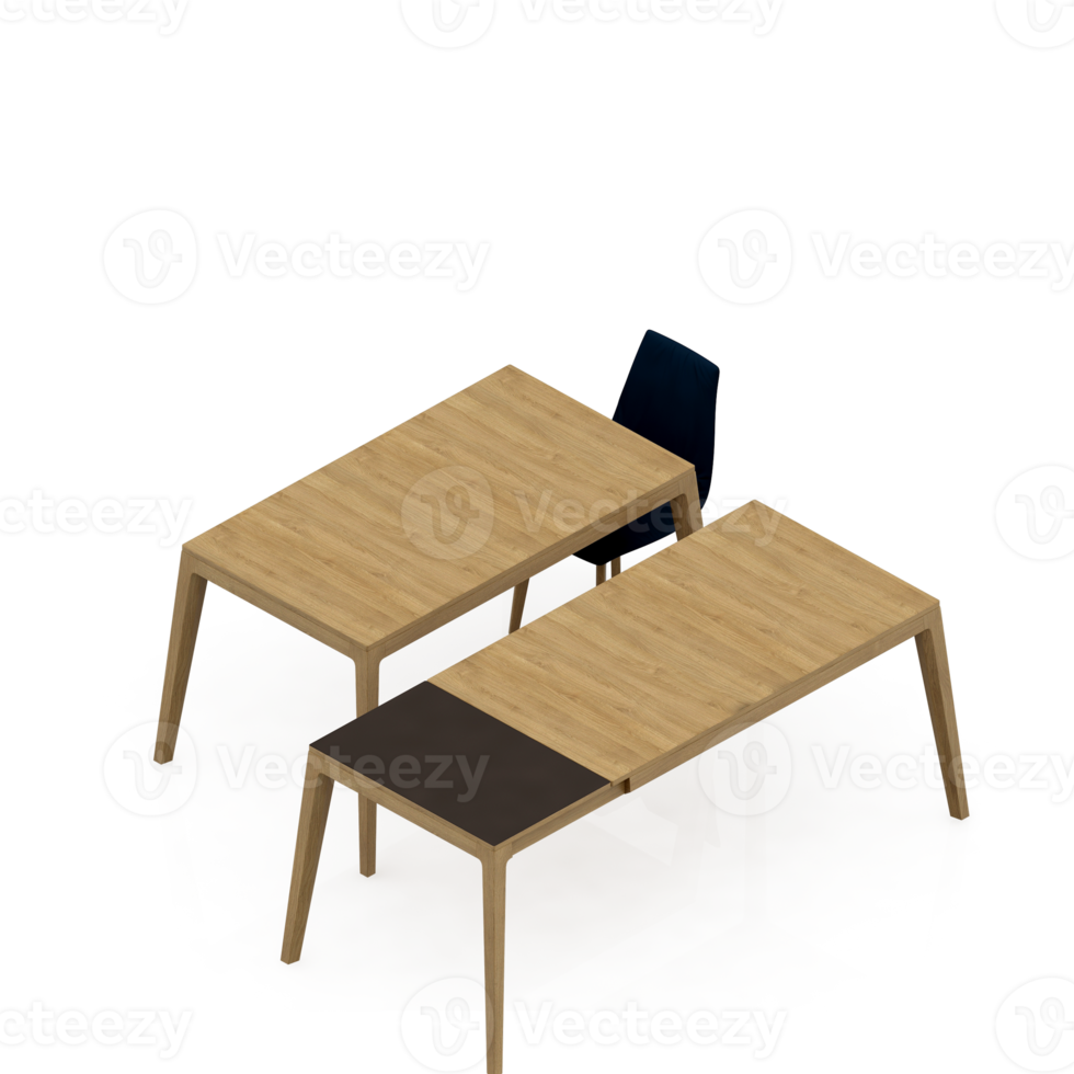 Isometric Table Set 3D render png