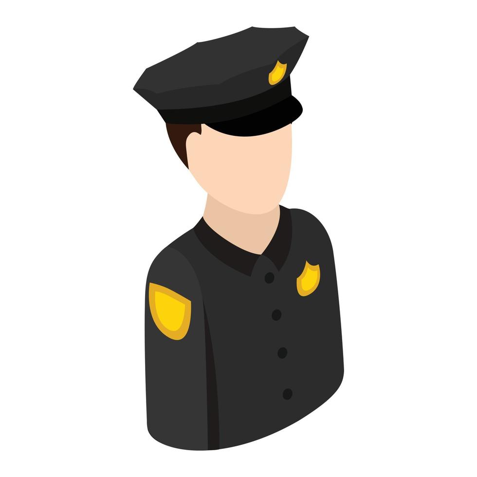 Police officer isometric 3d icon vector