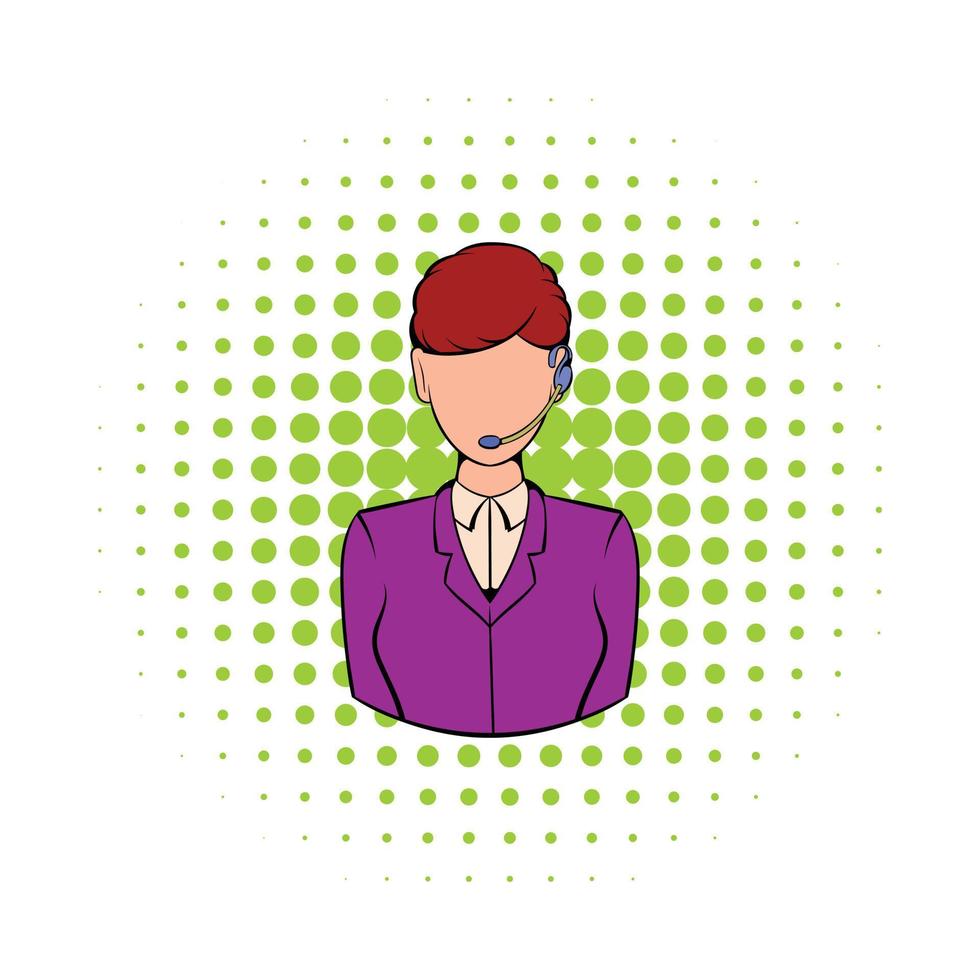 Support phone operator in headset icon vector