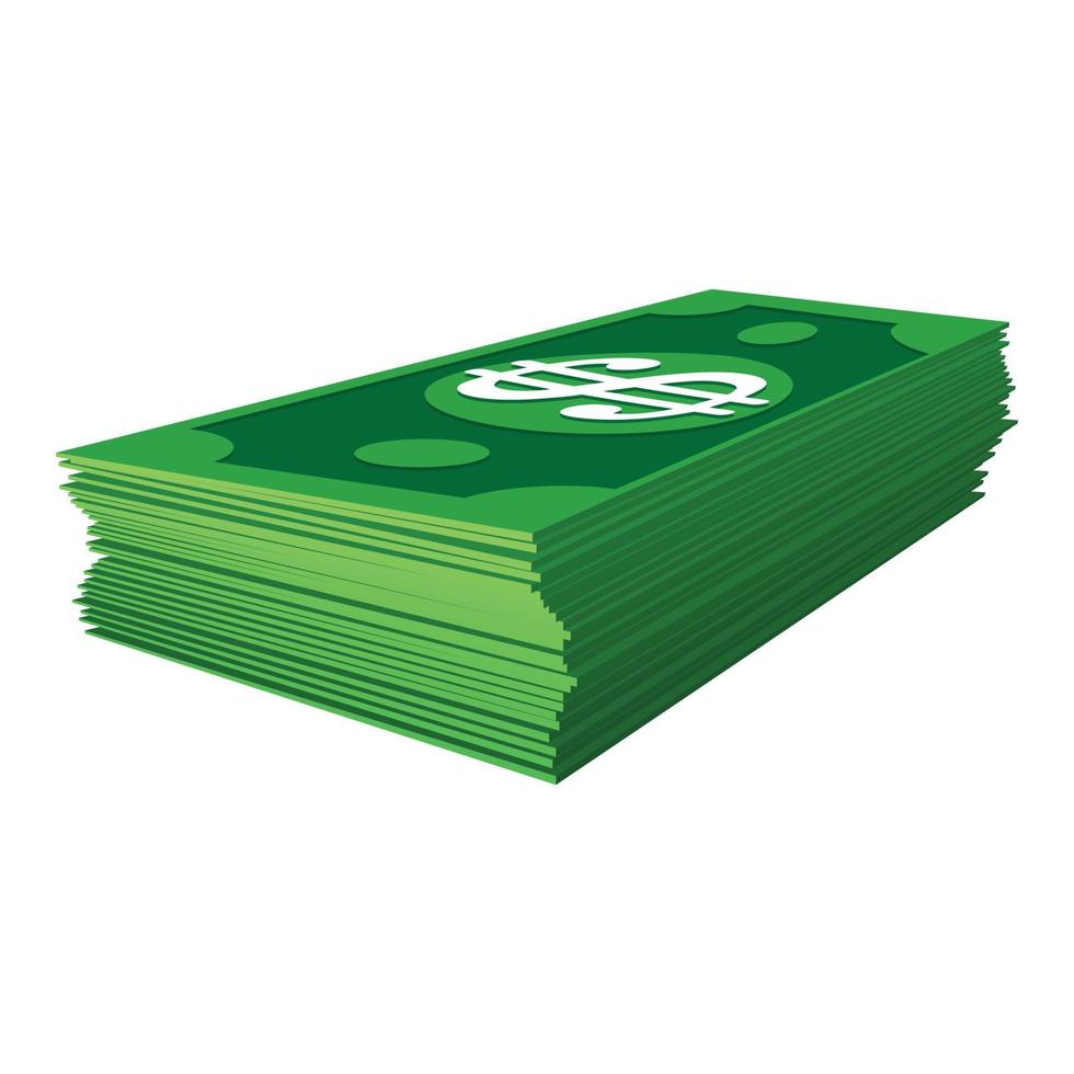 Stack of dollars cartoon icon vector