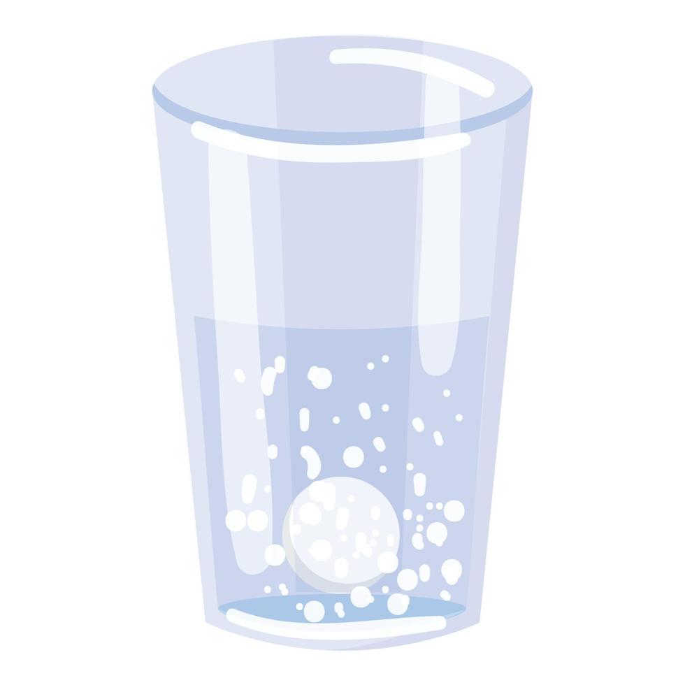 vector de dibujos animados de icono de vaso de agua de aspirina. virus de la gripe