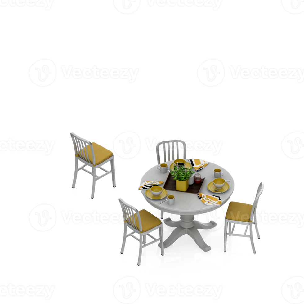 Isometric Table 3D render png
