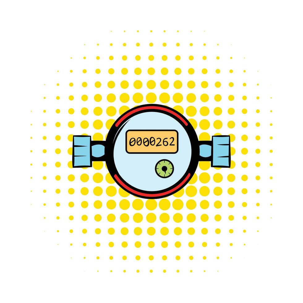 Water meters comics icon vector