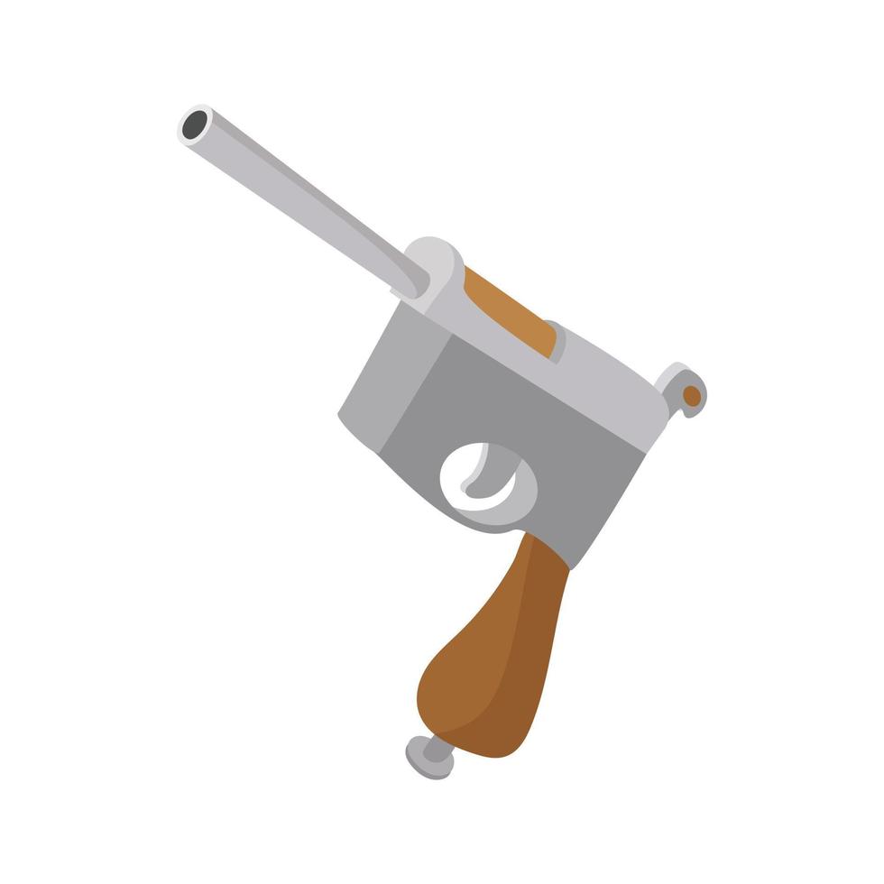 German pistol icon, cartoon style vector