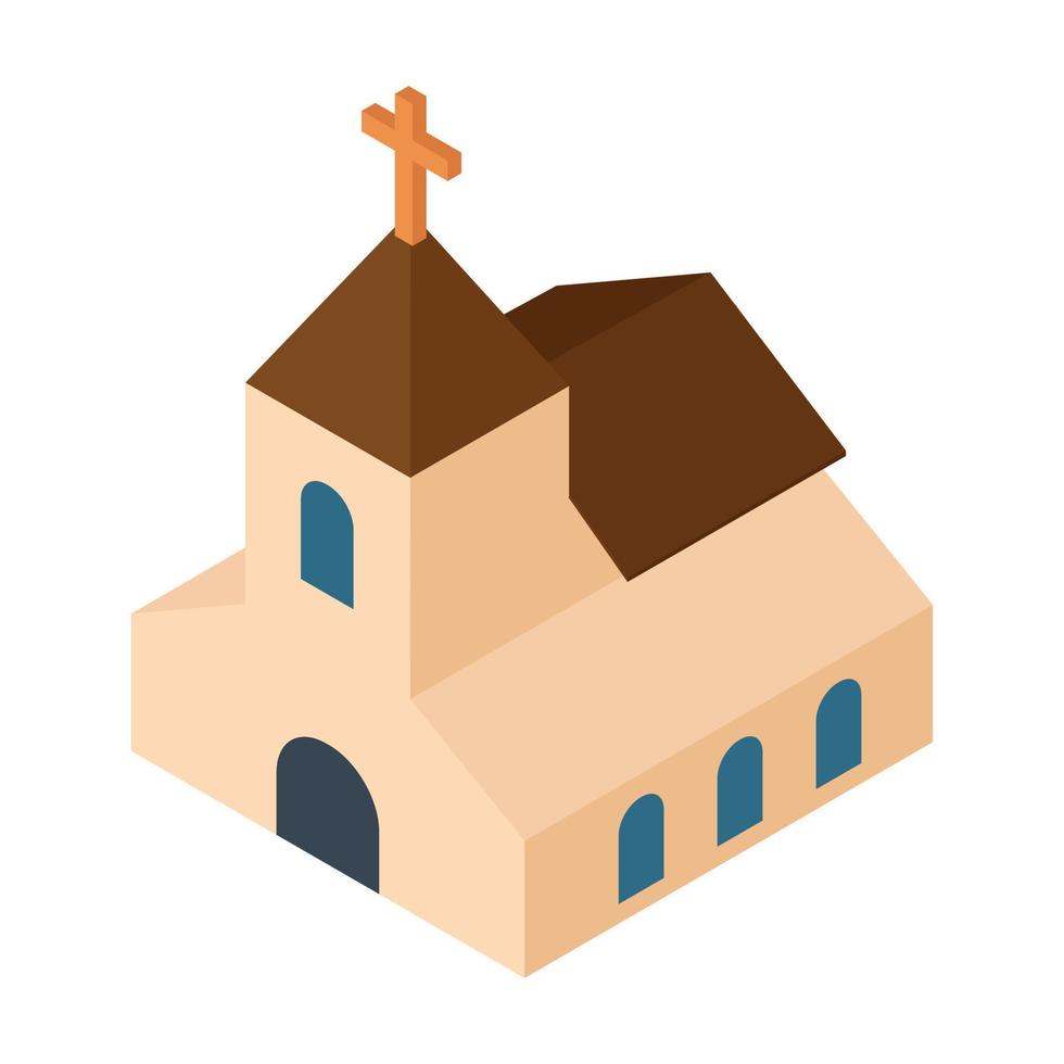 Wedding chapel isometric 3d icon vector