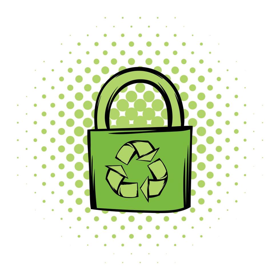 Green eco bag comics icon vector