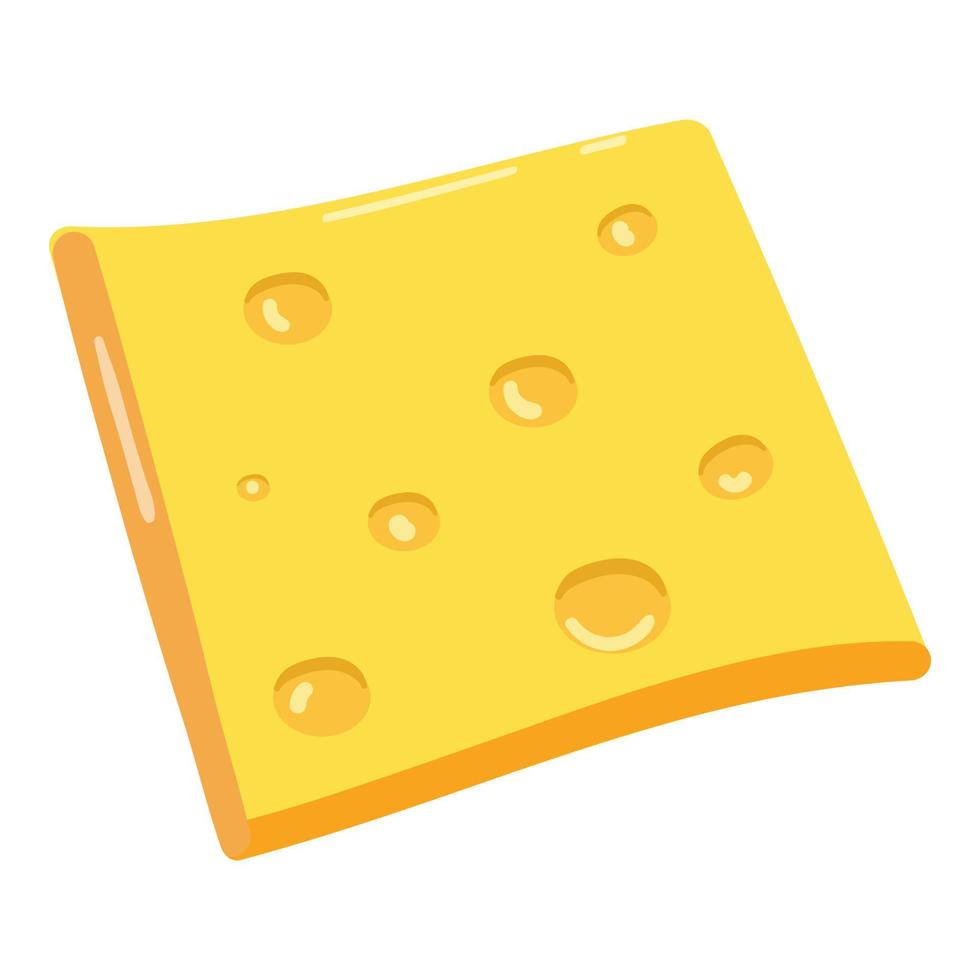 Cheese slice icon cartoon vector. Burger bun vector