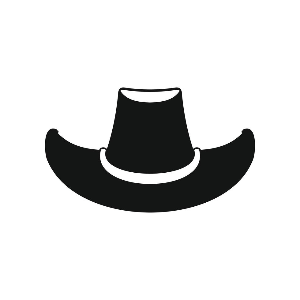 Cowboy hat black icon vector