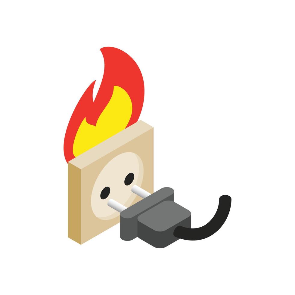 Burning socket isometric 3d icon vector