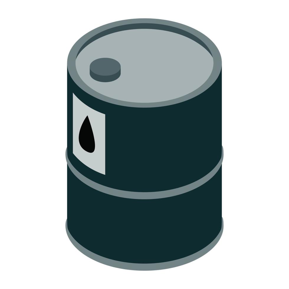 Oil barrel isometric 3d icon vector