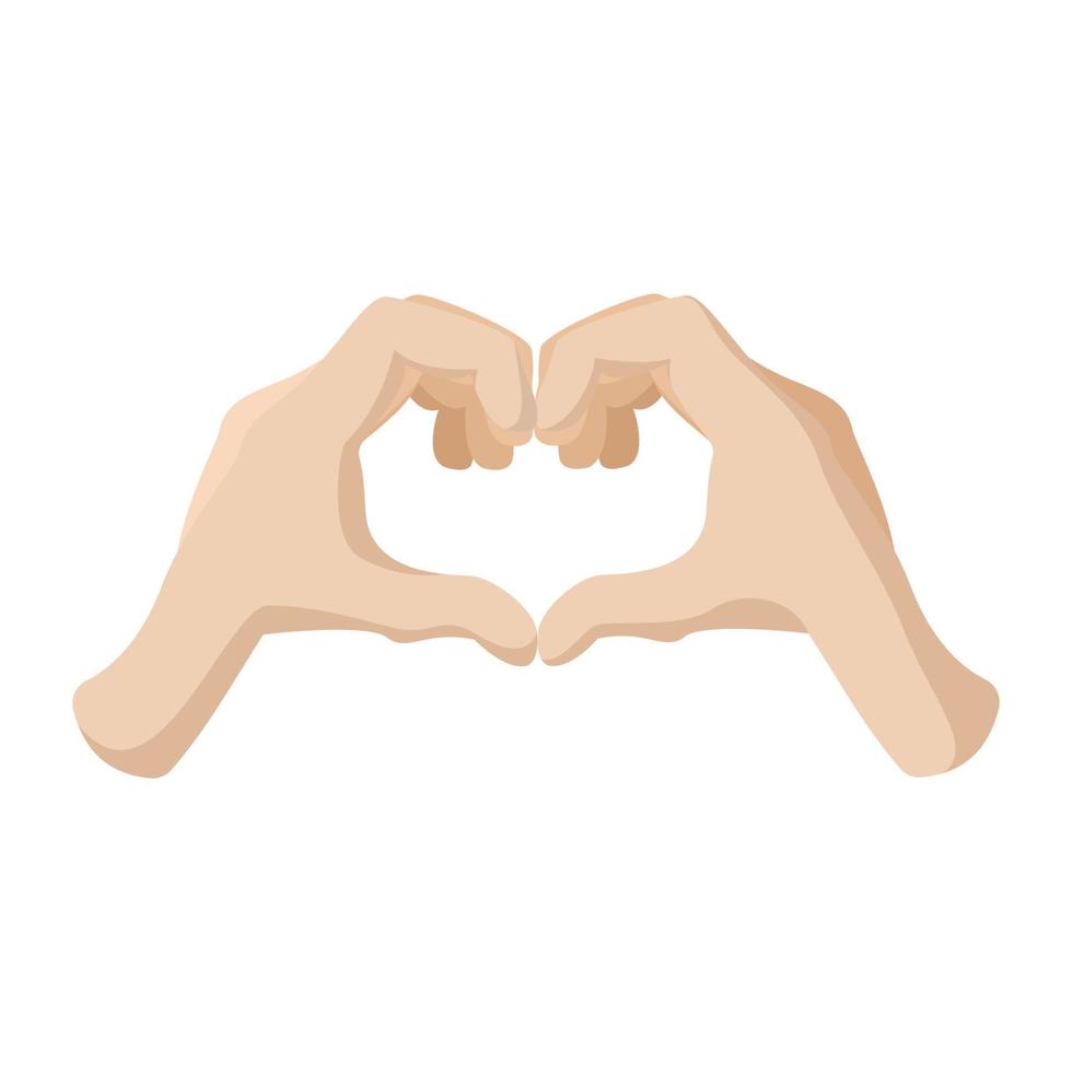 Hands forming a heart cartoon icon vector