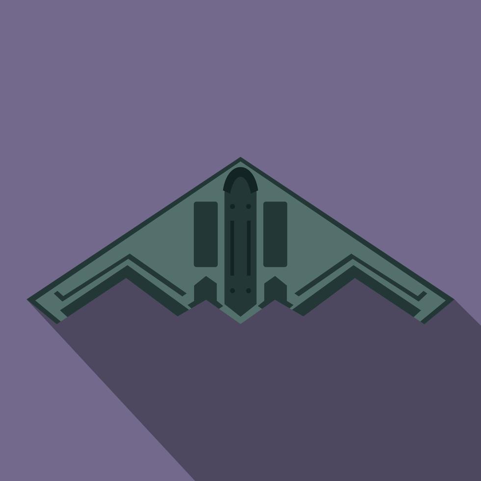 Stealth bomber icon, flat style vector