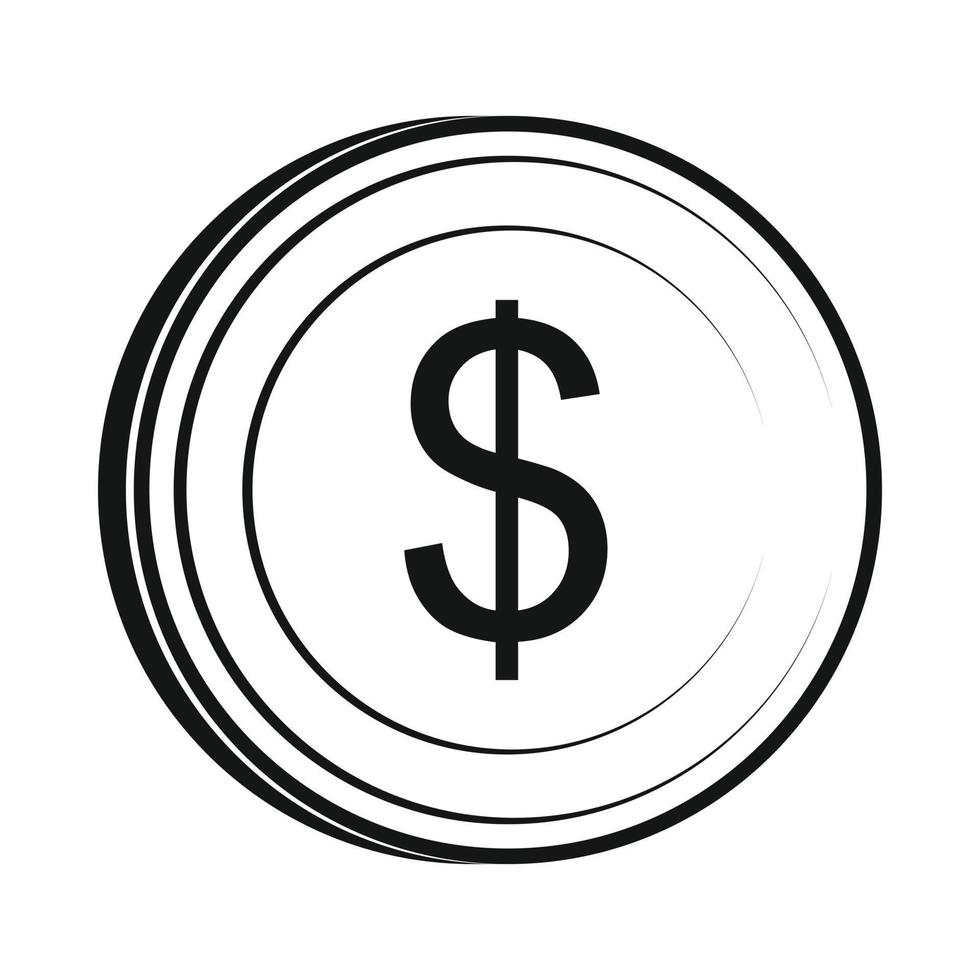 Dollar icon, simple style vector