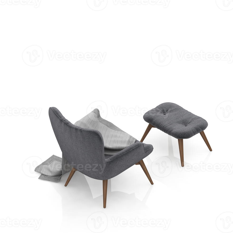 Isometric Chair 3D isolated rendering png