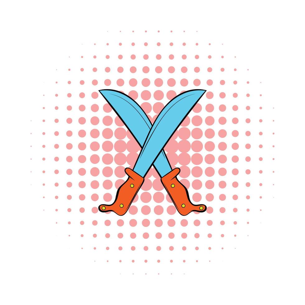 Crossed machetes icon, comics style 14166441 Vector Art at Vecteezy