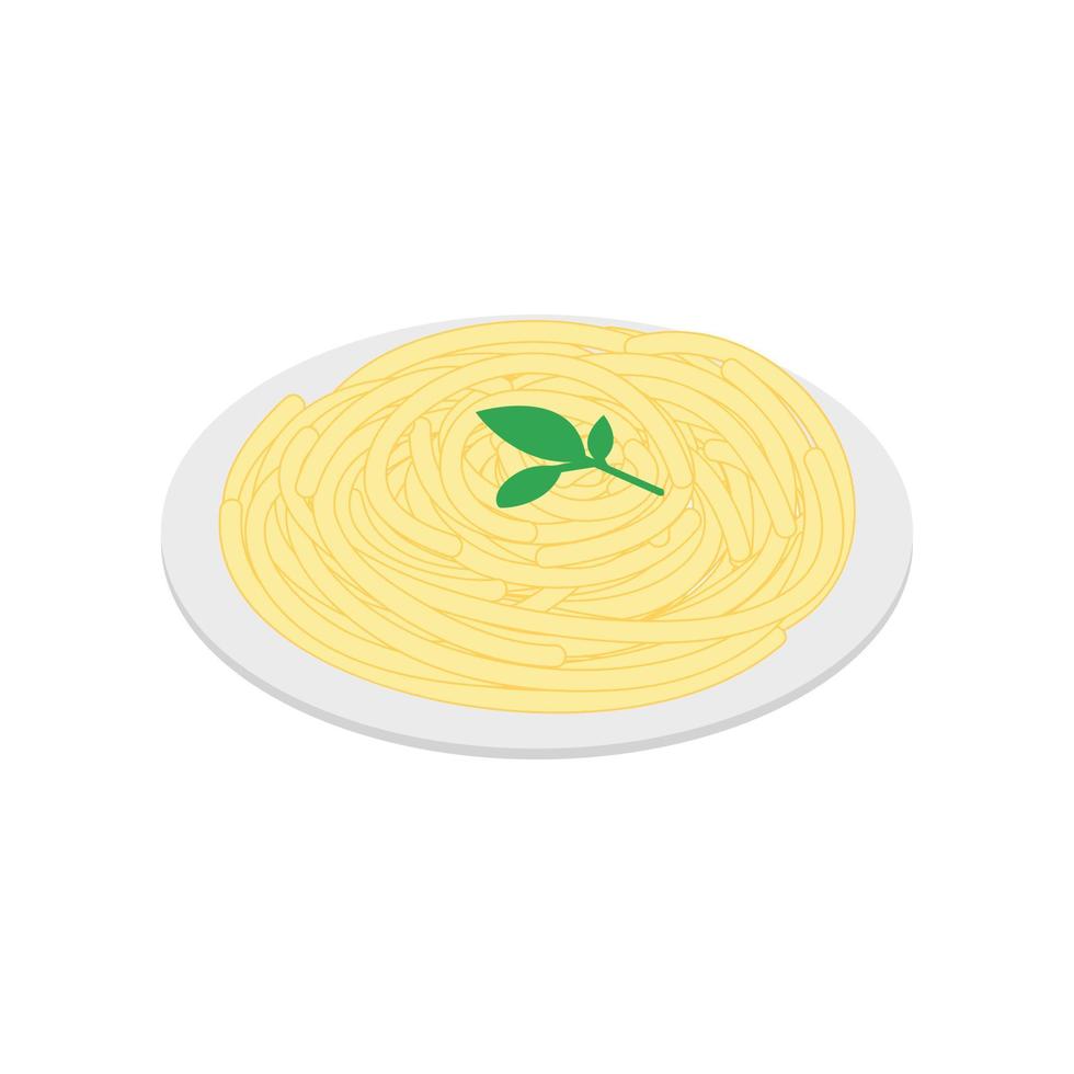 icono de pasta italiana, estilo 3d isométrico vector