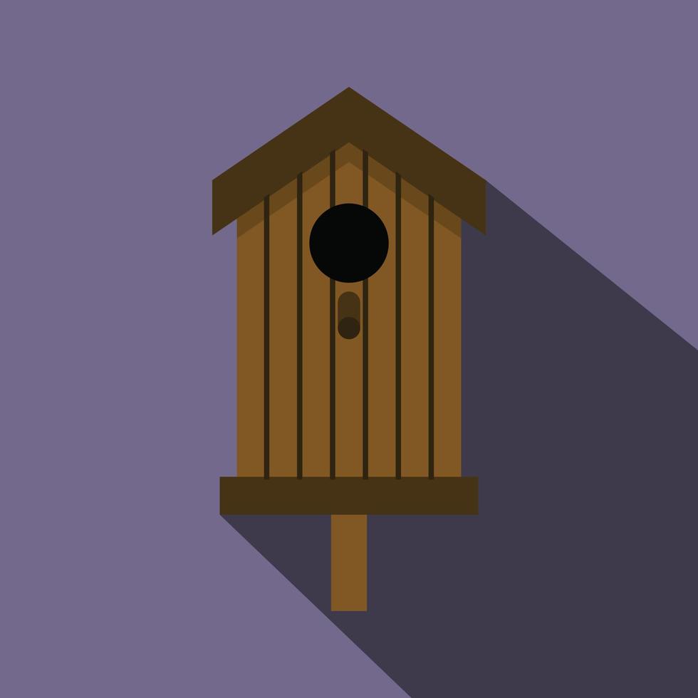 Bird house icon, flat style vector
